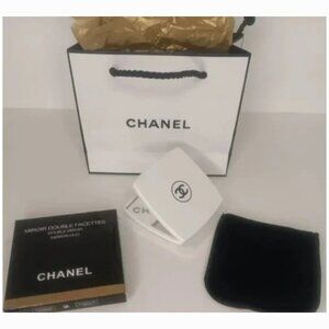 AUTHENTIC CHANEL MIRROR DOUBLE FACETTES MIRROR DUO COMPACT SLEEK WHITE